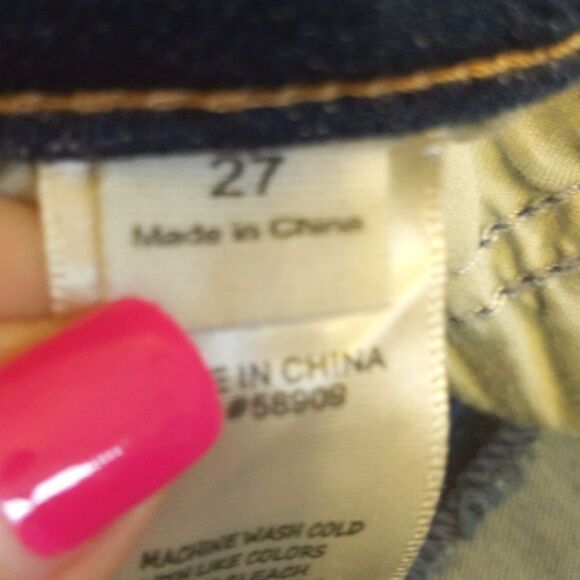 Chelsea & Violet colorblocked striped, cotton blend jeans, size 27 - Picture 5 of 8